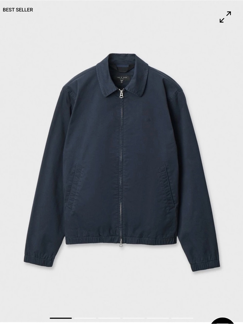 rag & bone Men's Navy Zip Bomber Jacket